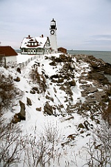 Portland Head Lighthouse After Snowstorm in Maine